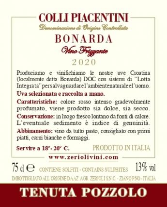 C.P. Bonarda Frizzante DOC 2020 - Tenuta Pozzolo