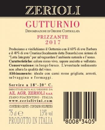 Gutturnio DOC 2017 Sparkling Wine