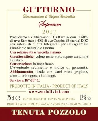 Gutturnio Superiore 2017 D.O.C. Still Wine