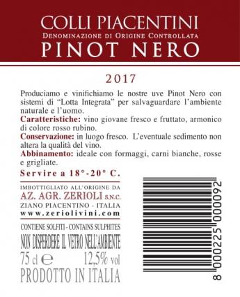 C.P. Pinot Nero DOC 2017 - Zerioli