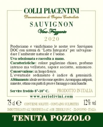 C.P. Sauvignon Frizzante DOC 2020 - Tenuta Pozzolo