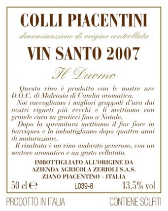 C.P. Vin Santo DOC 2007 