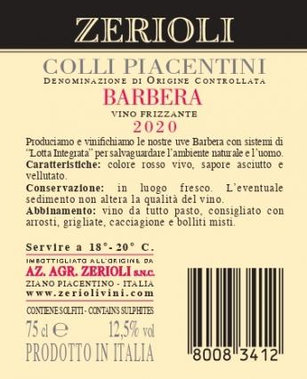 C.P. Barbera Frizzante DOC 2023 - Zerioli