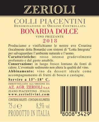 Bonarda Dolce Frizzante DOC 2020